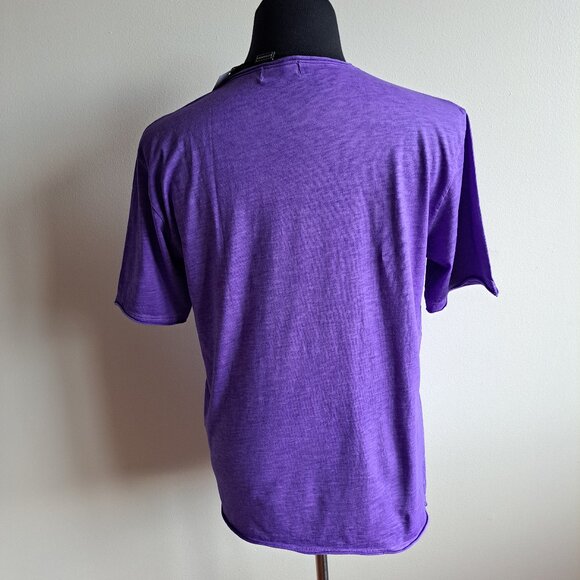 NEW Gionfriddo Men's Italian 100% Cotton Crew Neck Purple T-shirt Size L - Picture 5 of 13